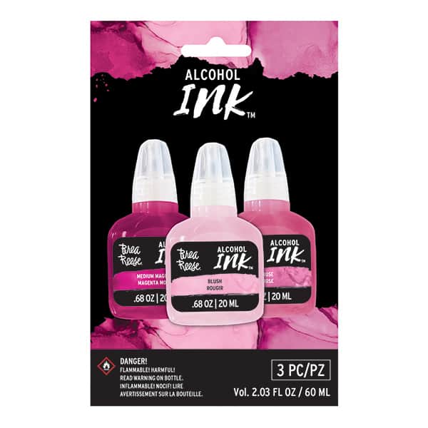 Brea Reese Alcohol Ink 3 Pack - Medium Magenta, Blush, Rose