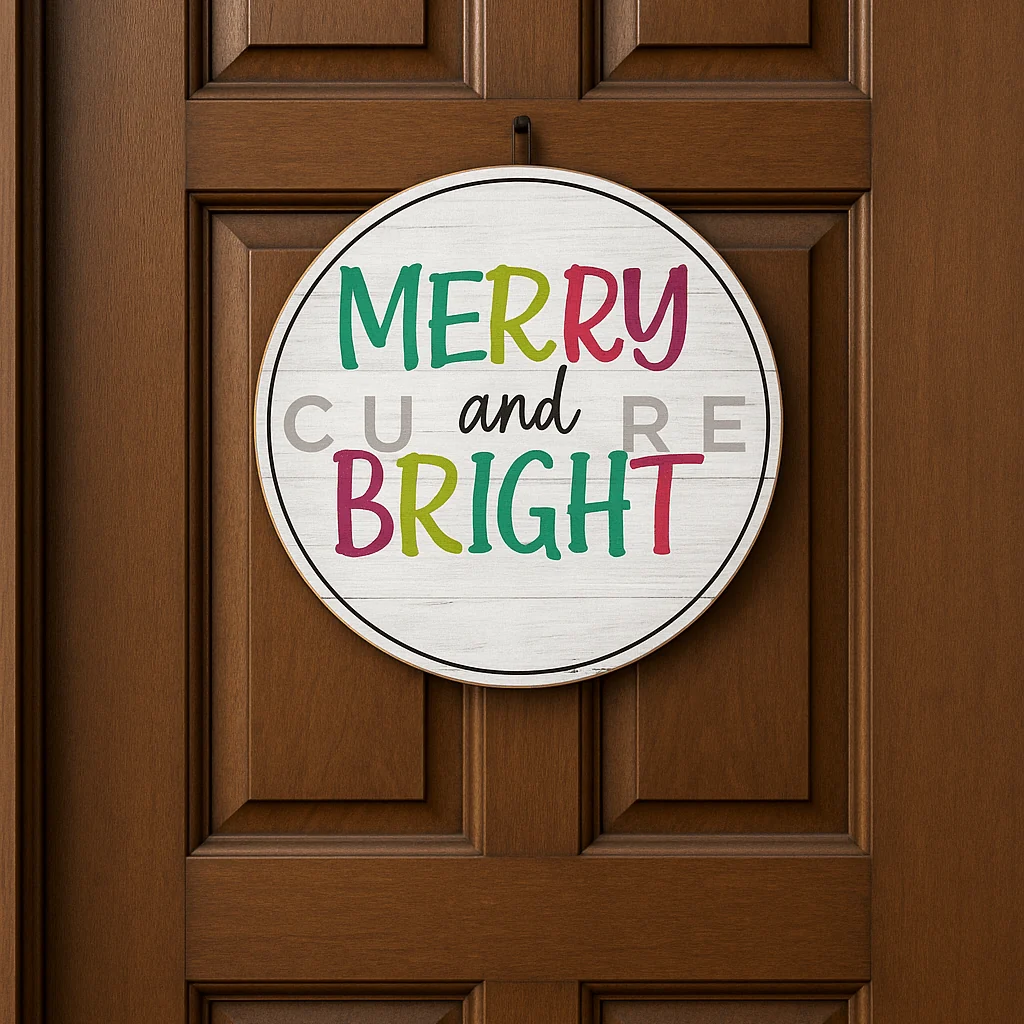 Merry & Bright - DTF Round - Image 3