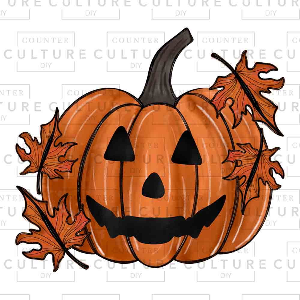 Watercolor Pumpkin Leaves UV DTF